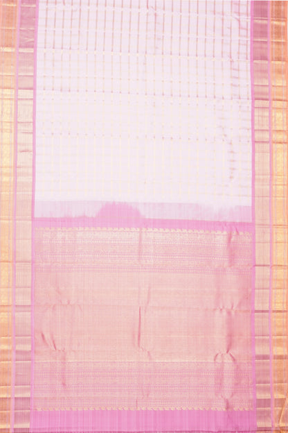 Kanchipuram Silk Checks Baby Pink Saree