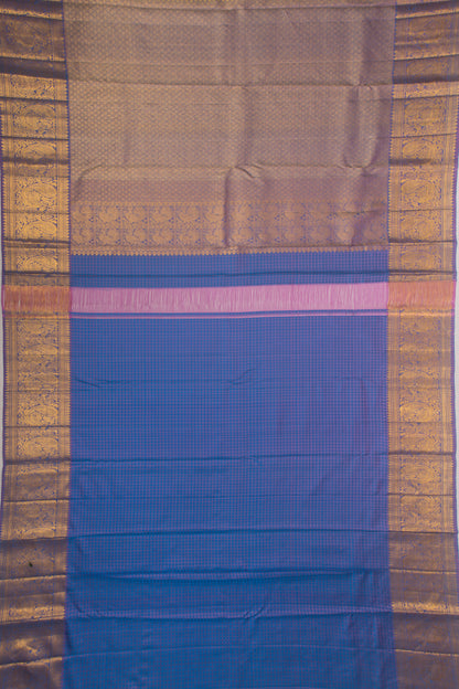 Kanchipuram Silk Brocade Grey Saree