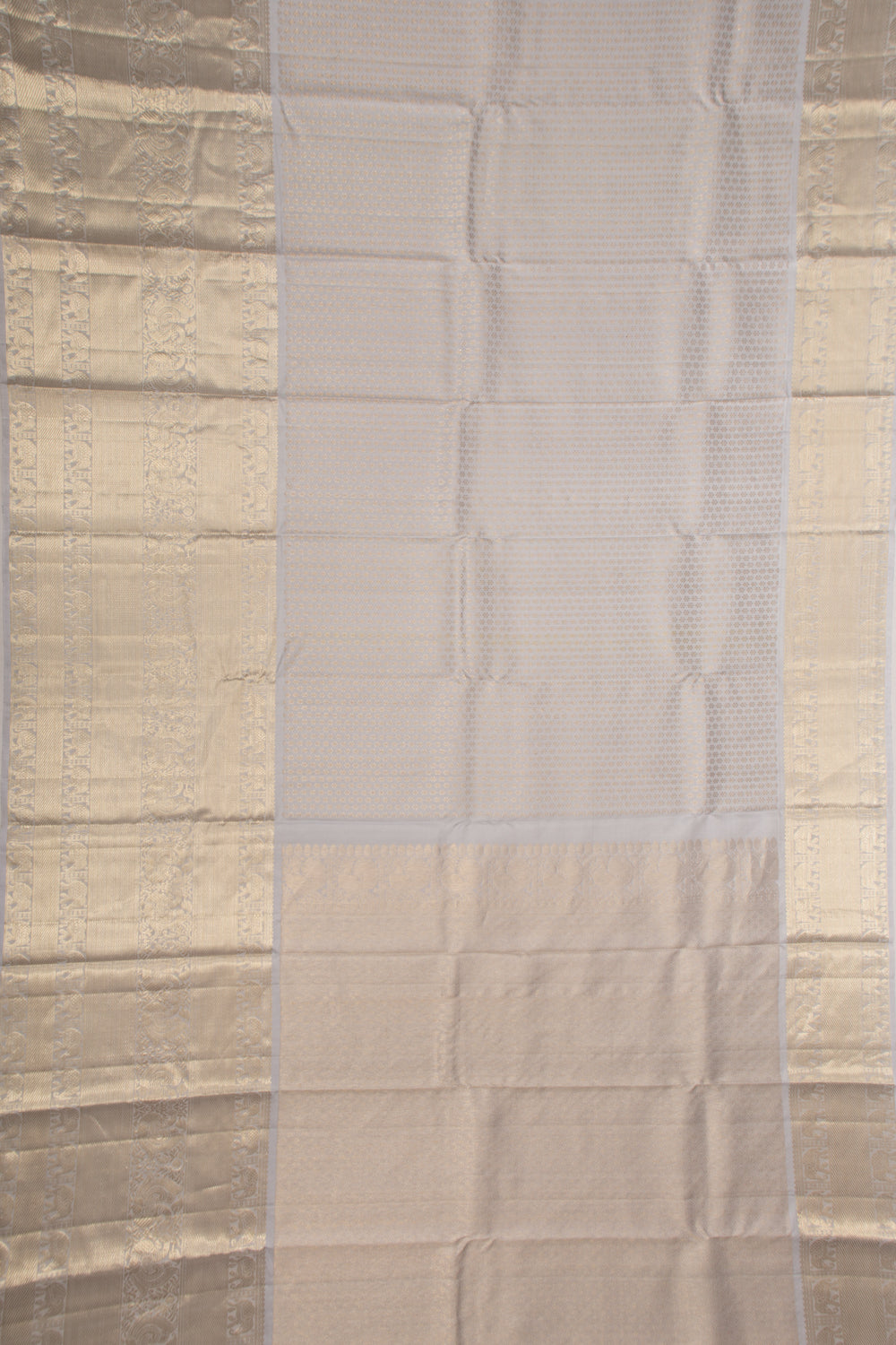 Kanchipuram Silk Brocade Grey Saree
