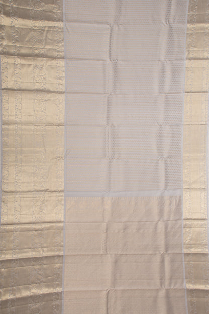 Kanchipuram Silk Brocade Grey Saree