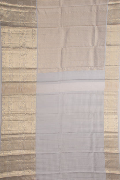 Kanchipuram Silk Brocade Grey Saree