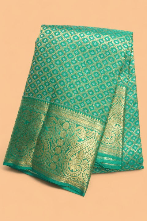 Kanchipuram Silk Brocade Green Saree