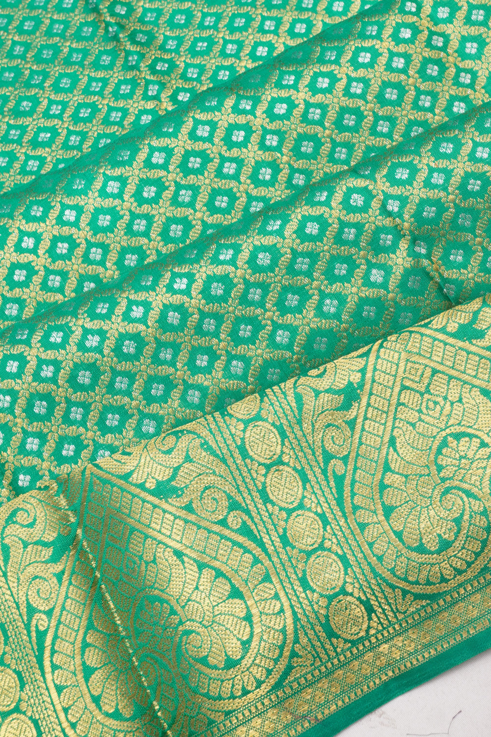 Kanchipuram Silk Brocade Green Saree