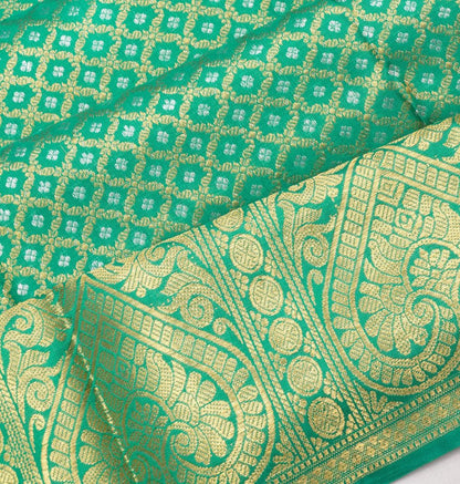 Kanchipuram Silk Brocade Green Saree