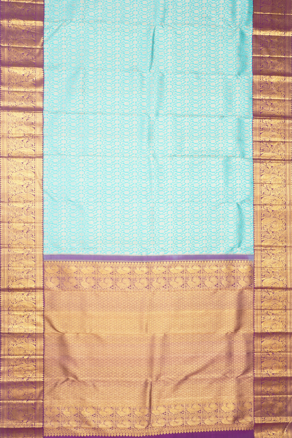 Kanchipuram Silk Brocade Blue Saree