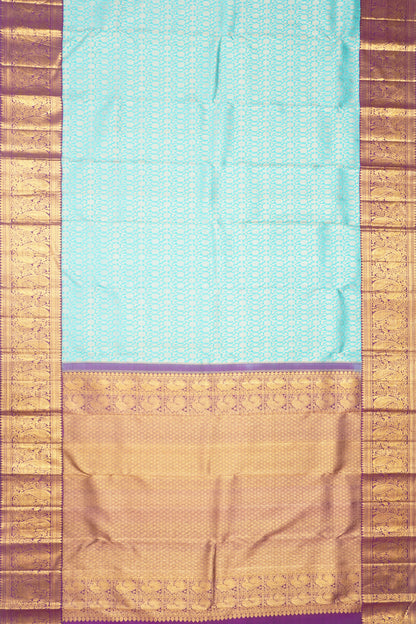 Kanchipuram Silk Brocade Blue Saree
