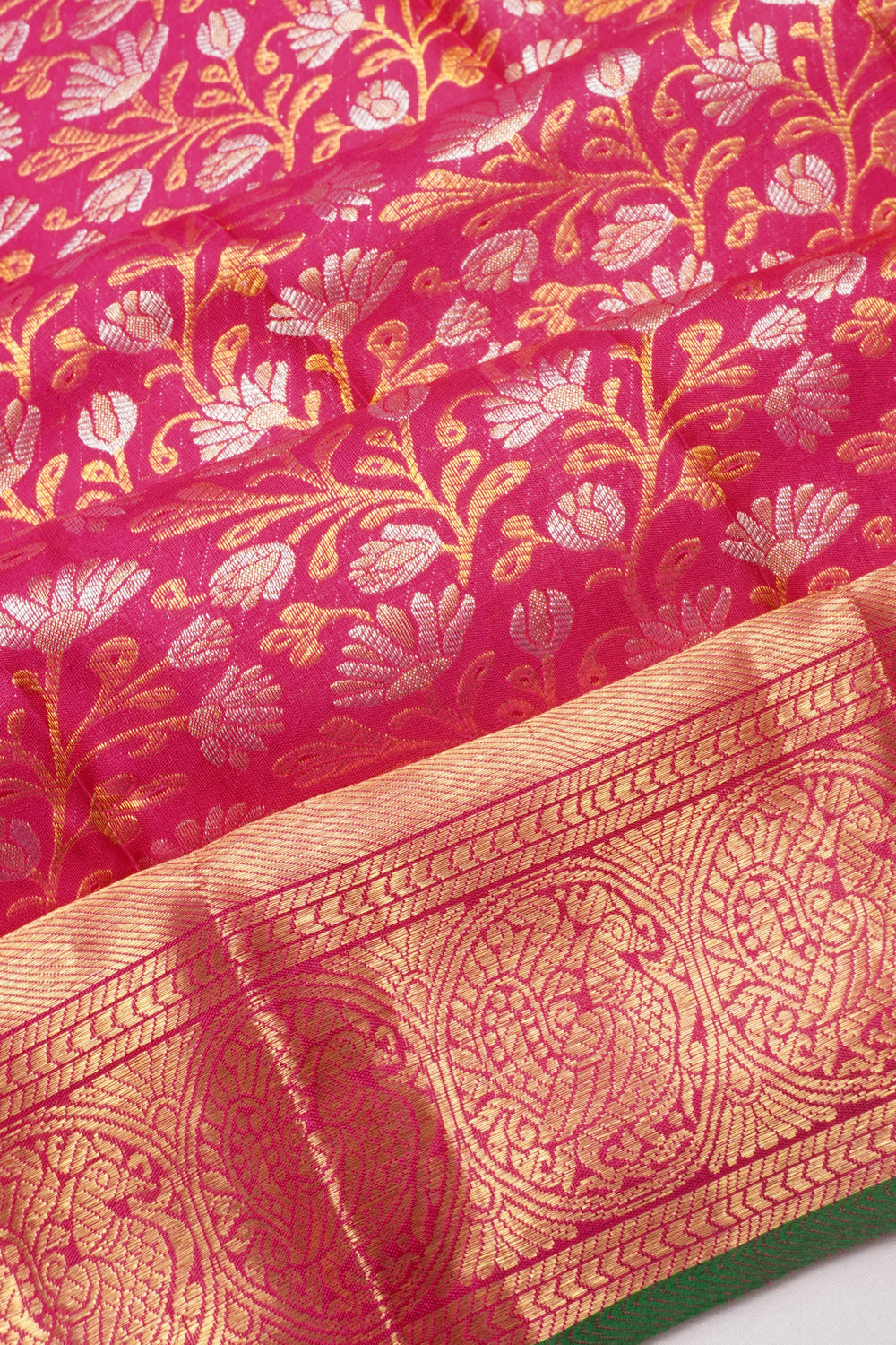 Kanchipuram Silk Brocade Pink Saree