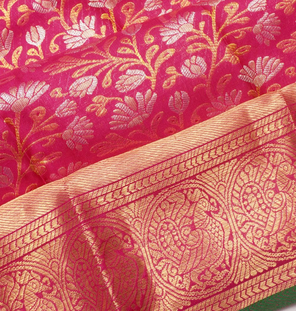 Kanchipuram Silk Brocade Pink Saree