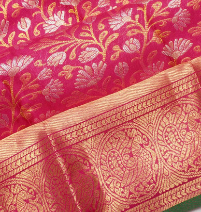 Kanchipuram Silk Brocade Pink Saree