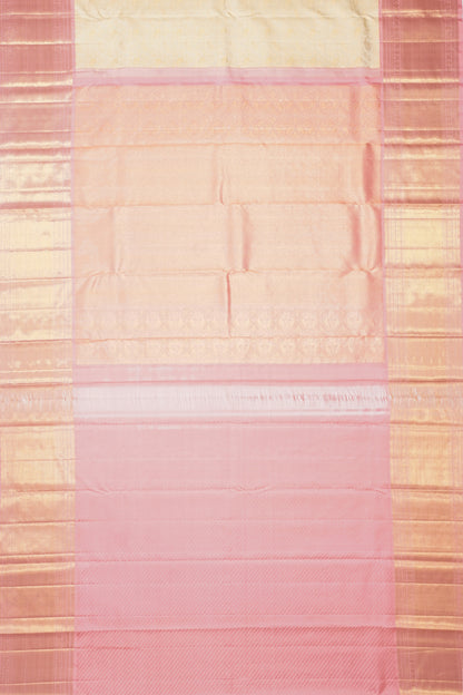 Kanchipuram Silk Brocade Cream Saree