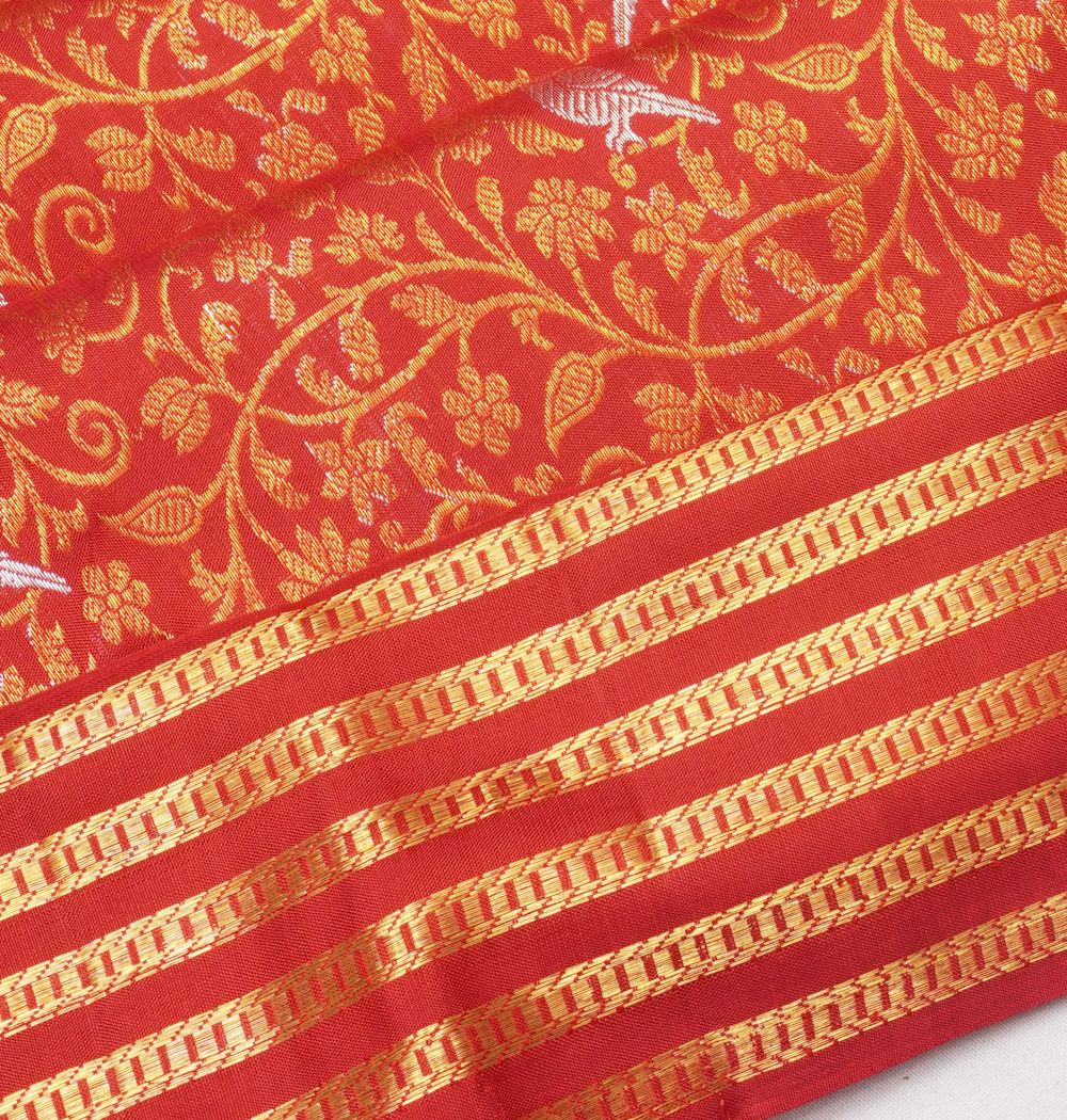 Kanchipuram Silk Brocade Red Saree