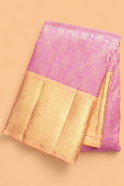 Kanchipuram Silk Brocade Pink Saree