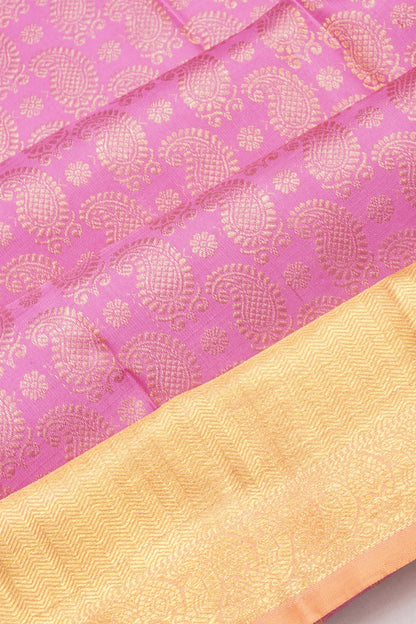 Kanchipuram Silk Brocade Pink Saree