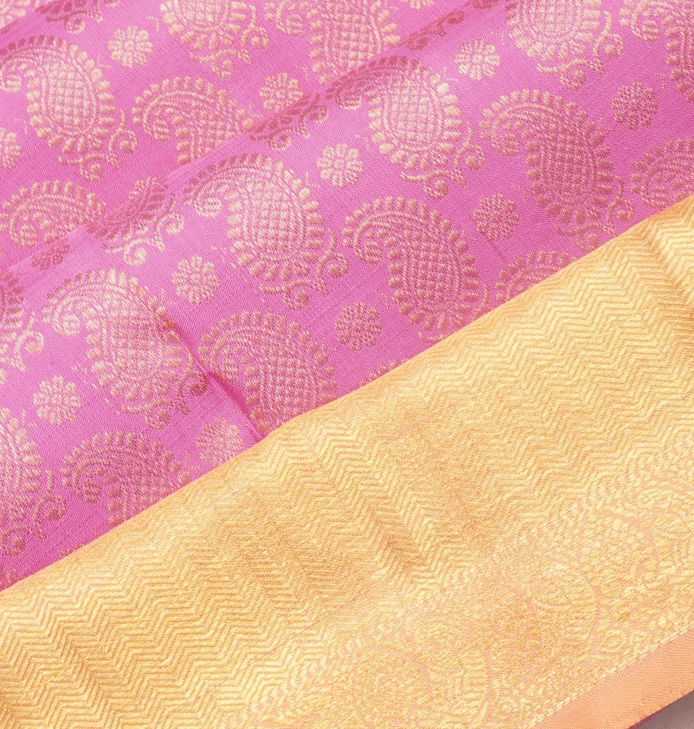 Kanchipuram Silk Brocade Pink Saree