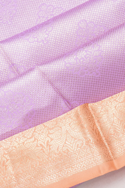 Kanchipuram Silk Brocade Brocade Lavender Saree
