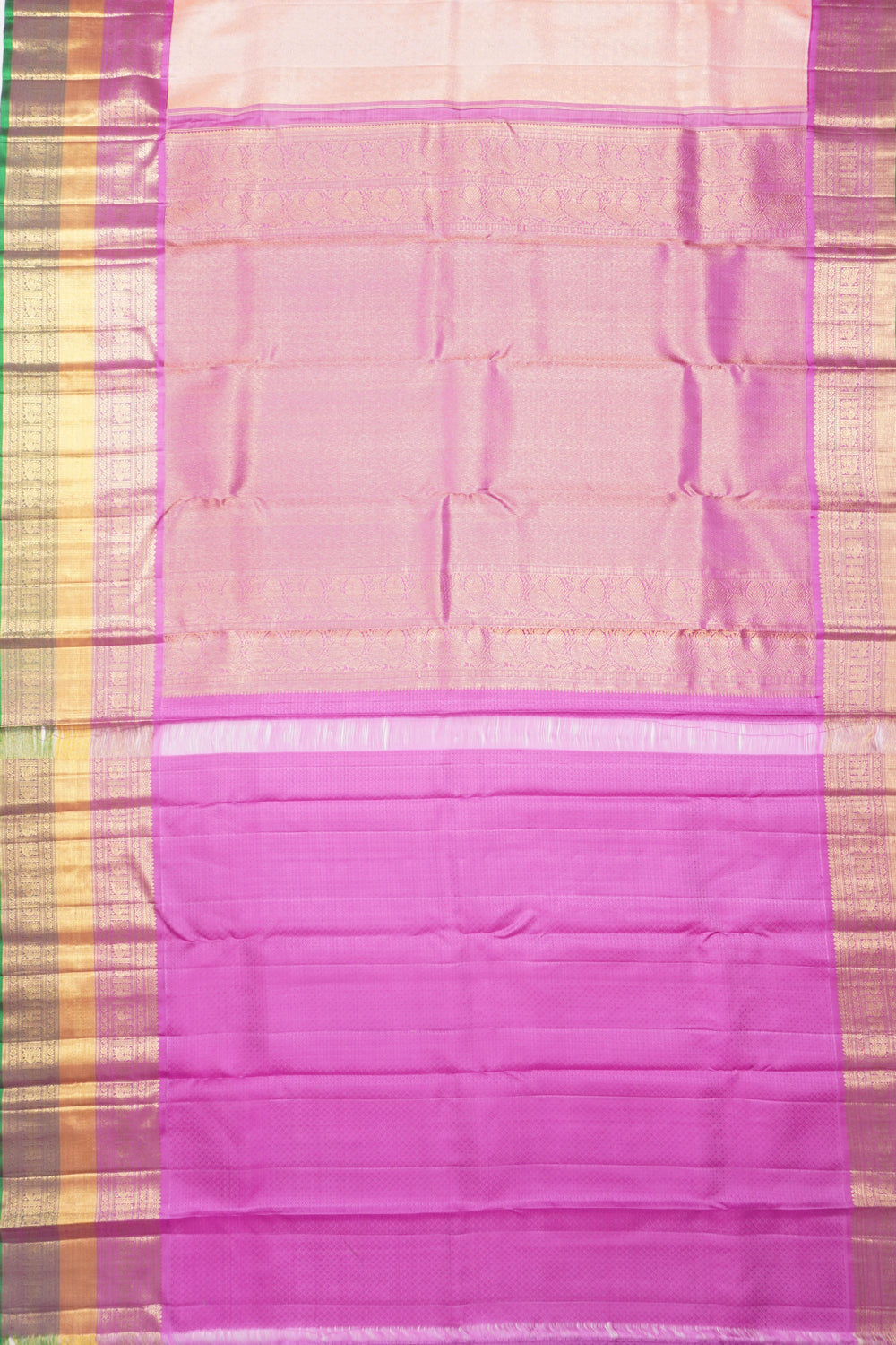 Kanchipuram Silk Brocade Pink Saree