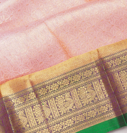 Kanchipuram Silk Brocade Pink Saree