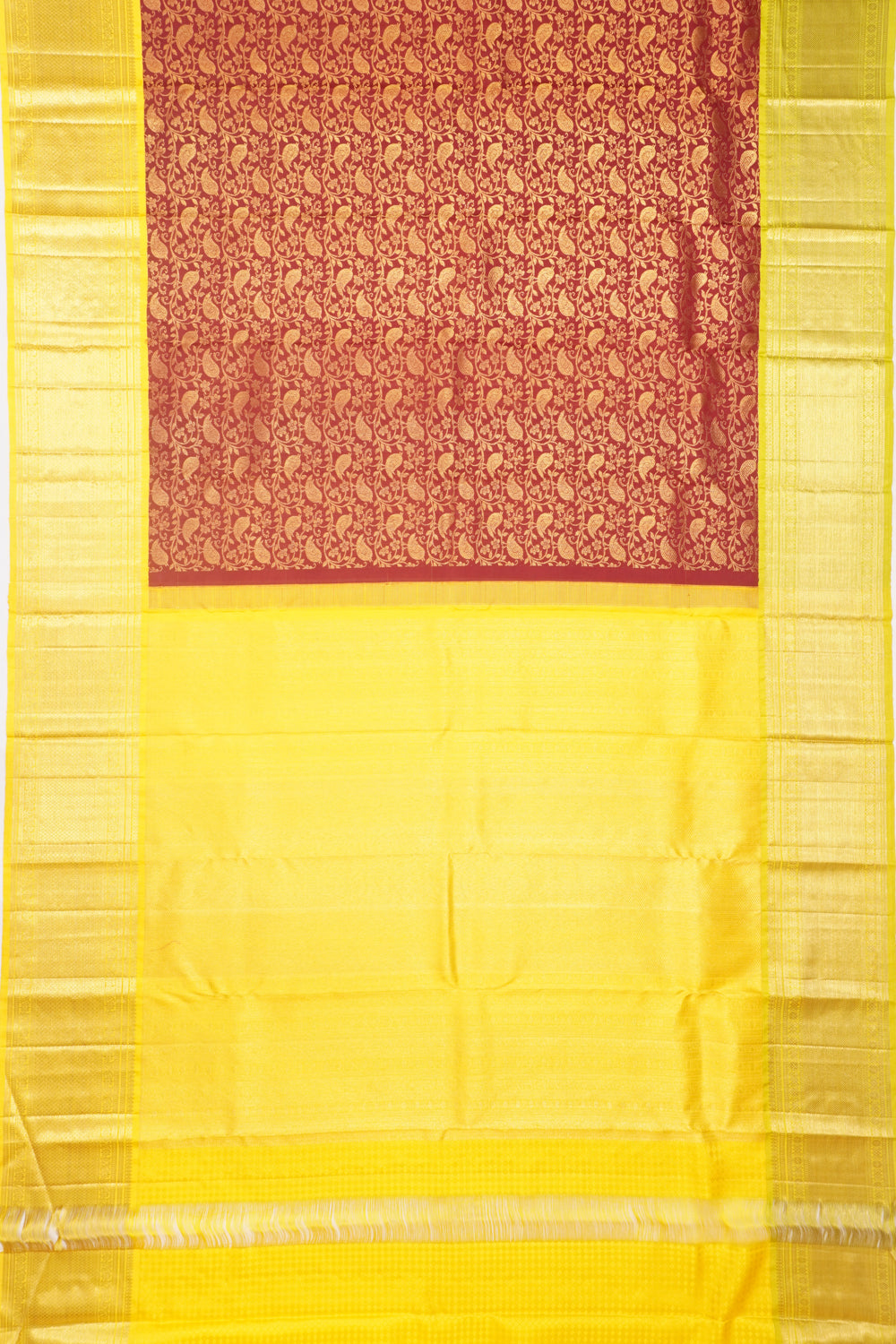 Kanchipuram Silk Brocade Maroon Saree