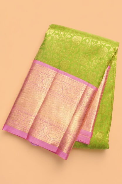 Kanchipuram Silk Brocade Green Saree