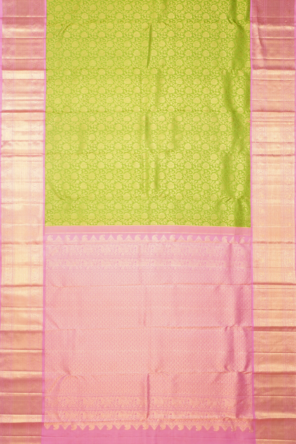 Kanchipuram Silk Brocade Green Saree