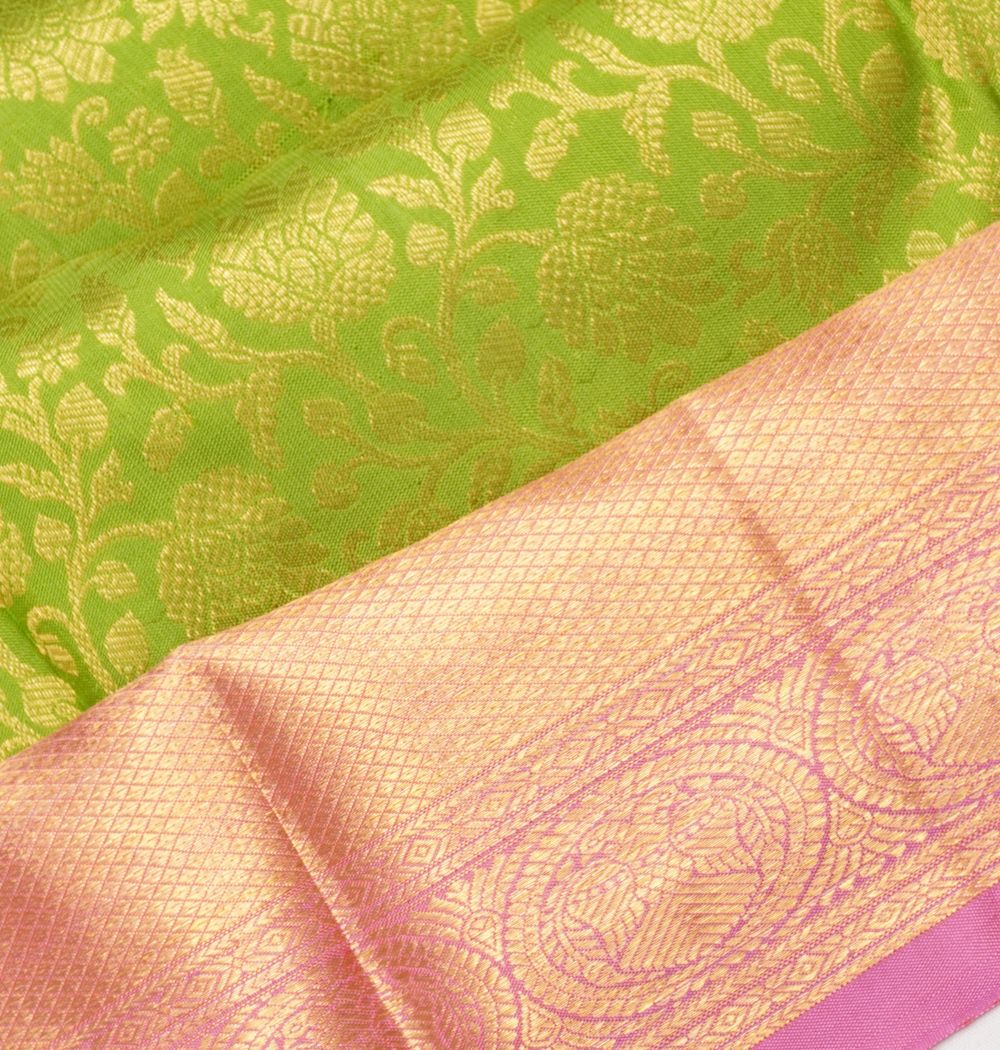 Kanchipuram Silk Brocade Green Saree