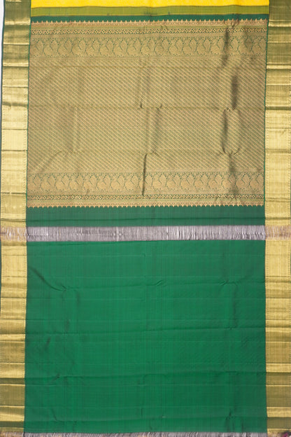 Kanchipuram Silk Brocade Yellow Saree