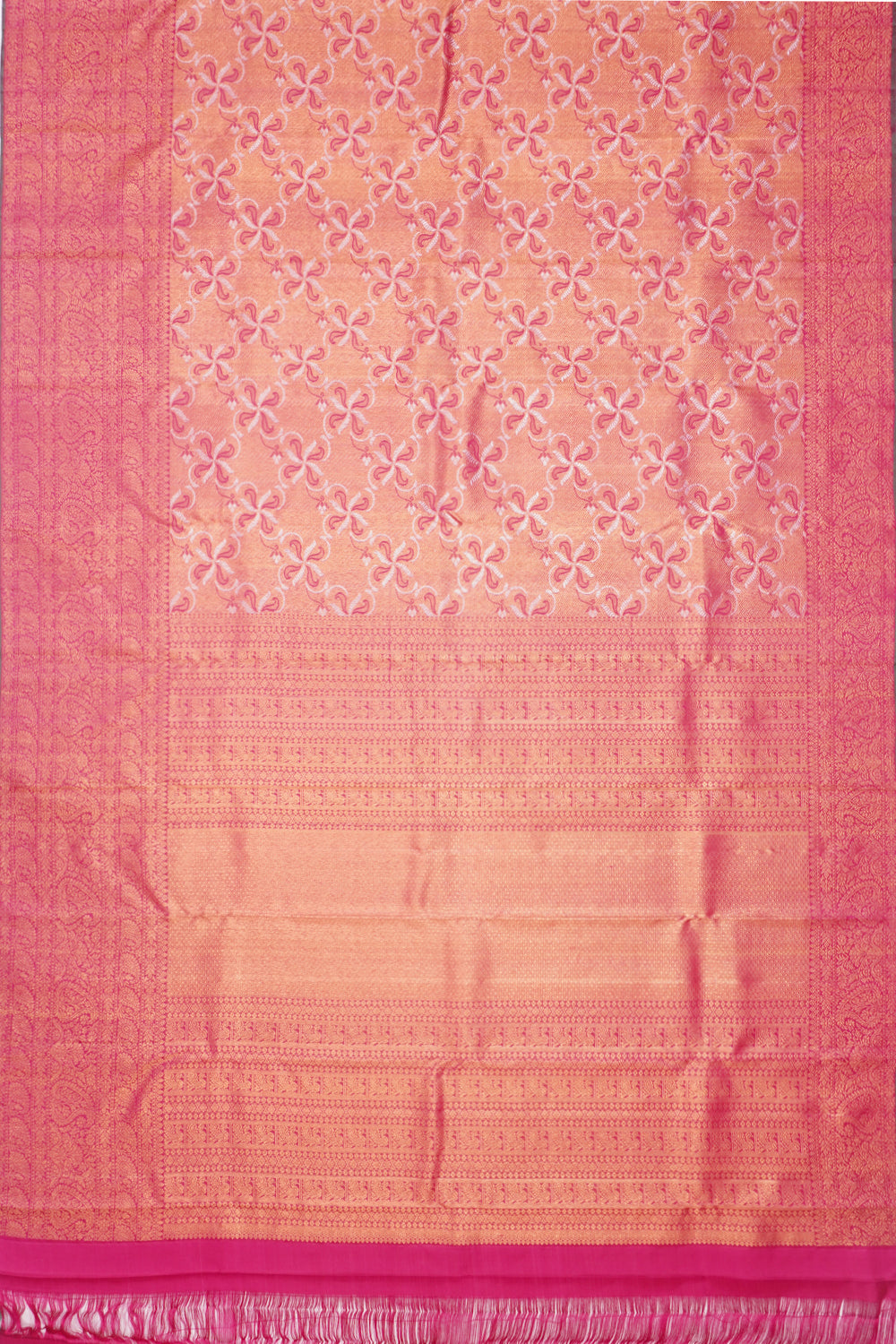 Kanchipuram Silk Brocade Pink Saree