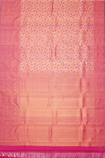 Kanchipuram Silk Brocade Pink Saree
