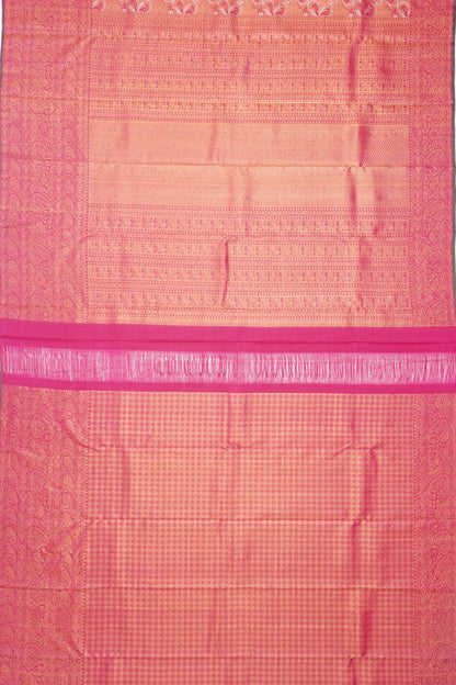Kanchipuram Silk Brocade Pink Saree