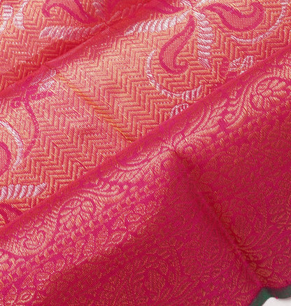 Kanchipuram Silk Brocade Pink Saree