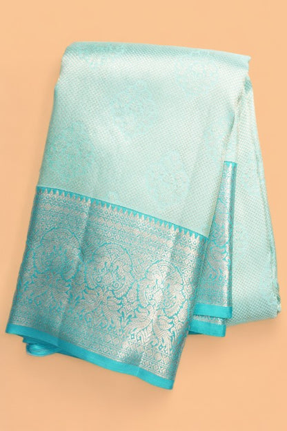 Kanchipuram Silk Brocade Sea Green Saree