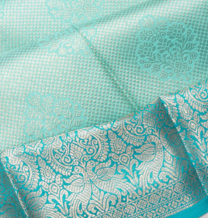 Kanchipuram Silk Brocade Sea Green Saree