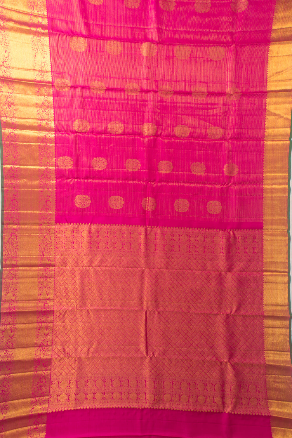 Kanchipuram Silk Lines And Butta Pink Saree