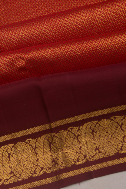 Kanchipuram Silk Brocade Red Saree