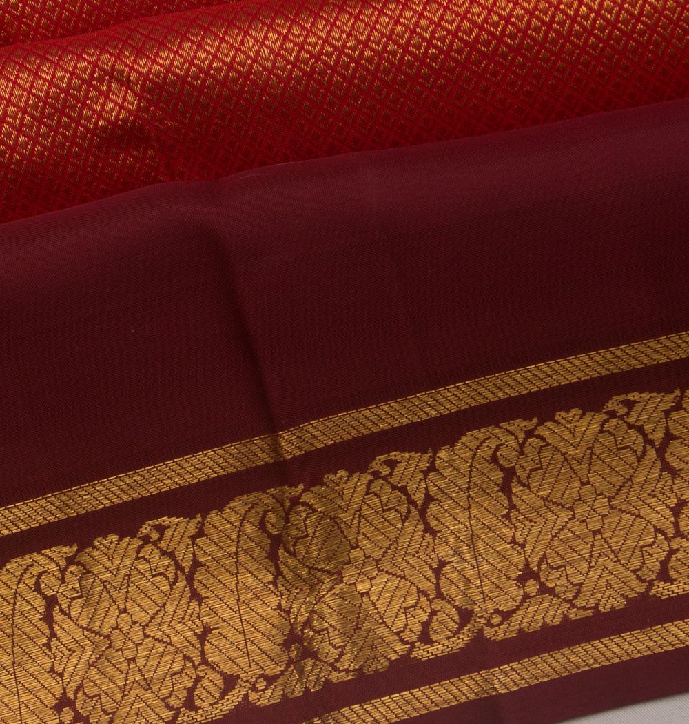 Kanchipuram Silk Brocade Red Saree