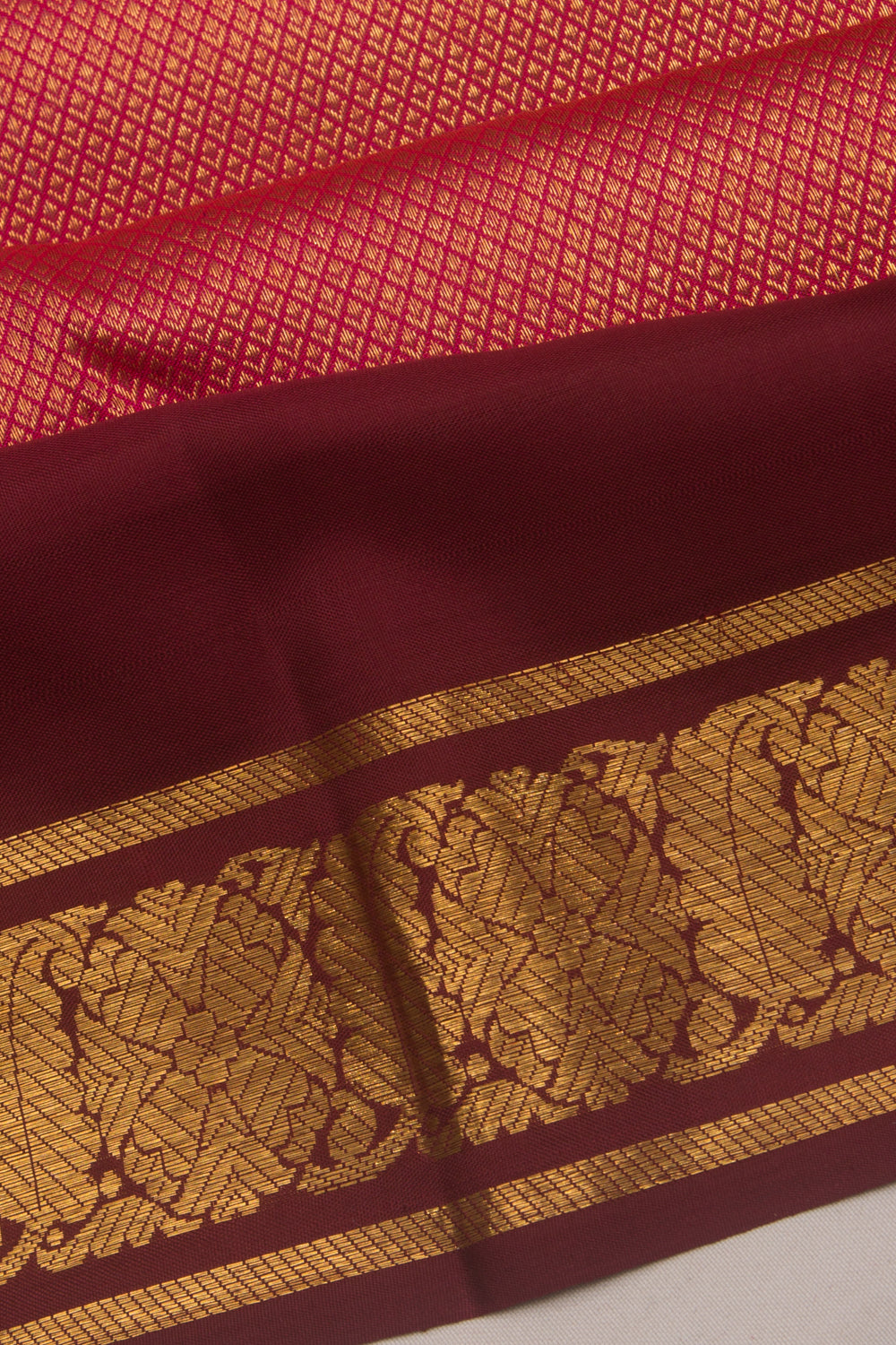 Kanchipuram Silk Brocade Pink Saree