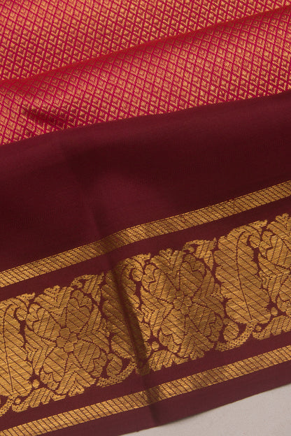 Kanchipuram Silk Brocade Pink Saree