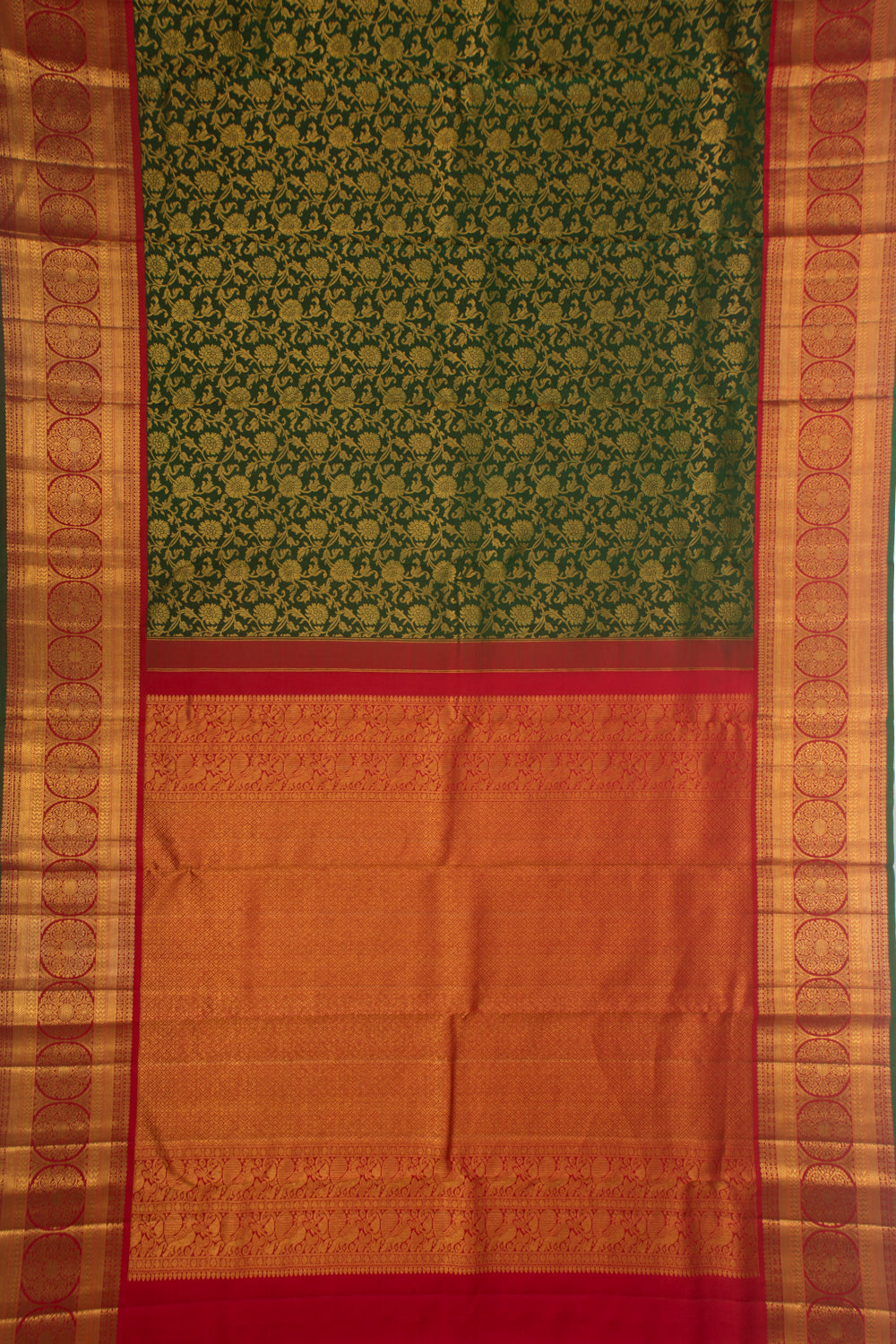 Kanchipuram Silk Brocade Green Saree