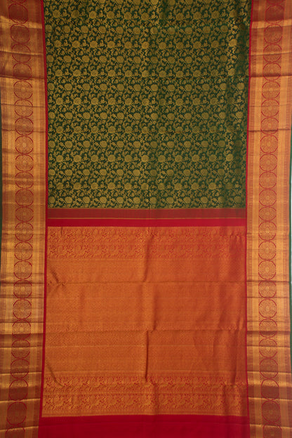 Kanchipuram Silk Brocade Green Saree