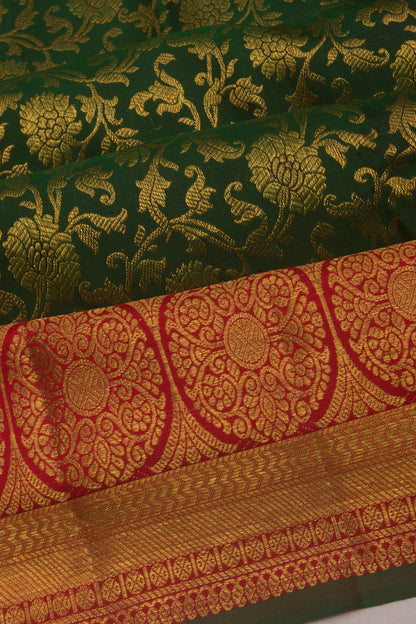 Kanchipuram Silk Brocade Green Saree