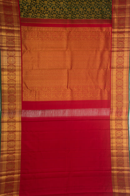 Kanchipuram Silk Brocade Green Saree