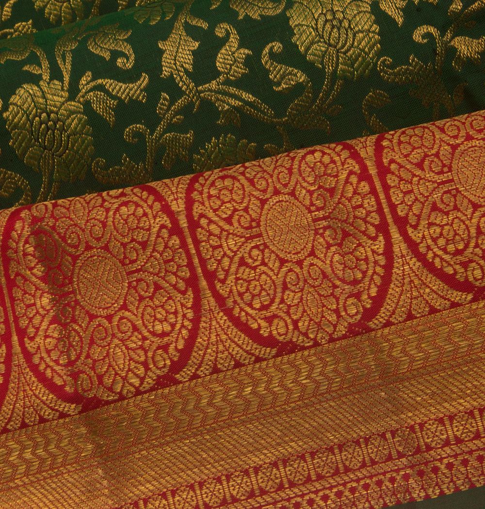 Kanchipuram Silk Brocade Green Saree