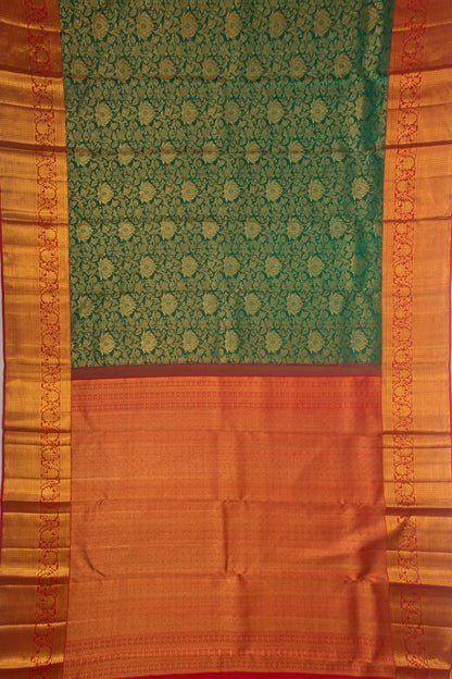 Kanchipuram Silk Brocade Green Saree