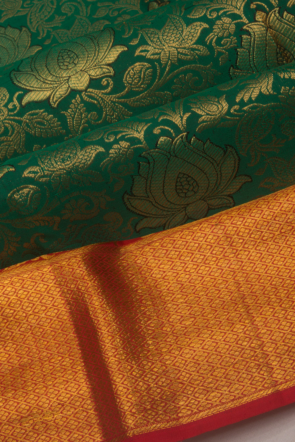 Kanchipuram Silk Brocade Green Saree