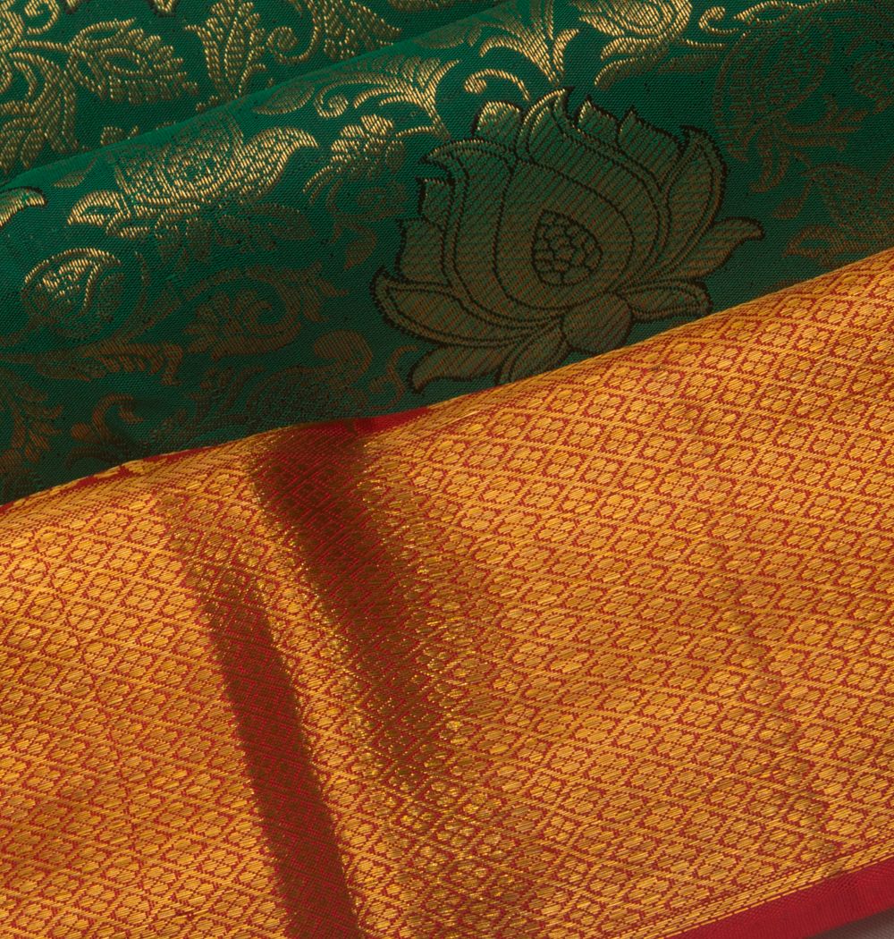 Kanchipuram Silk Brocade Green Saree