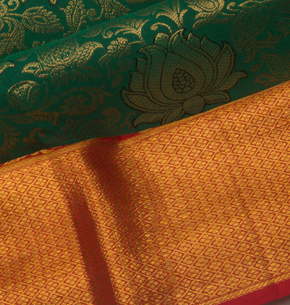 Kanchipuram Silk Brocade Green Saree