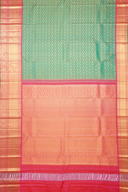 Kanchipuram Silk Brocade Dark Green Saree