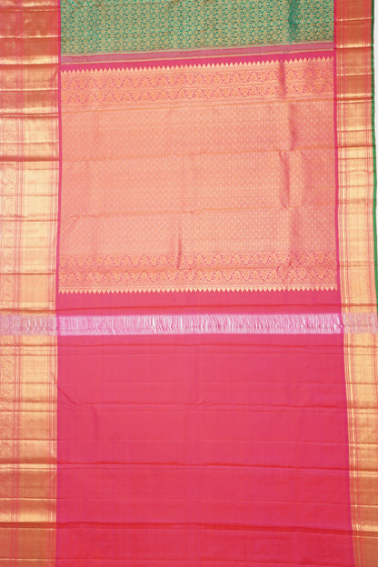 Kanchipuram Silk Brocade Dark Green Saree