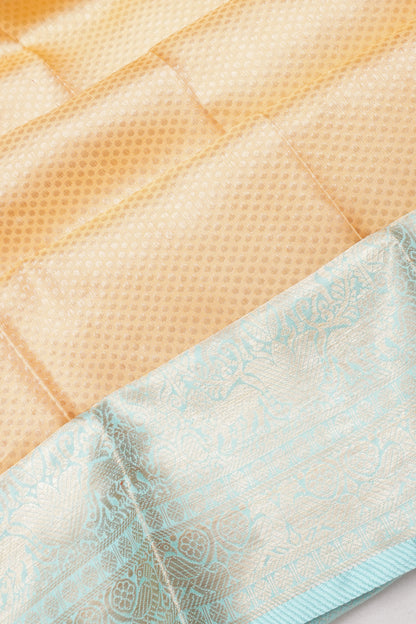 Kanchipuram Silk Brocade Yellow Saree