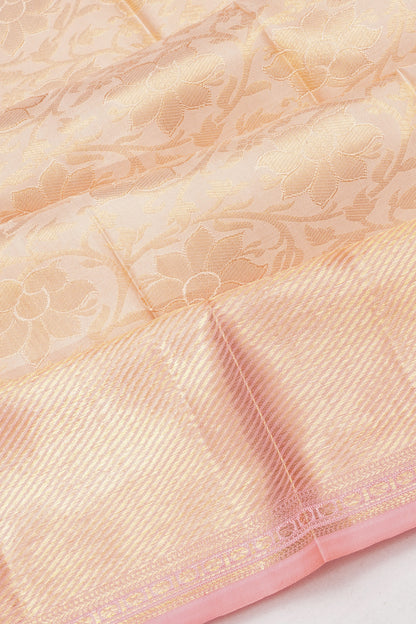 Kanchipuram Silk Brocade Cream Saree